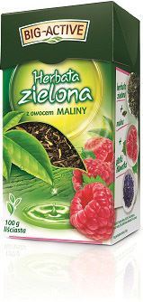 Picture of HERBATA LISC ZIELONA Z OWOC MALINY 100G BIG-ACTIVE