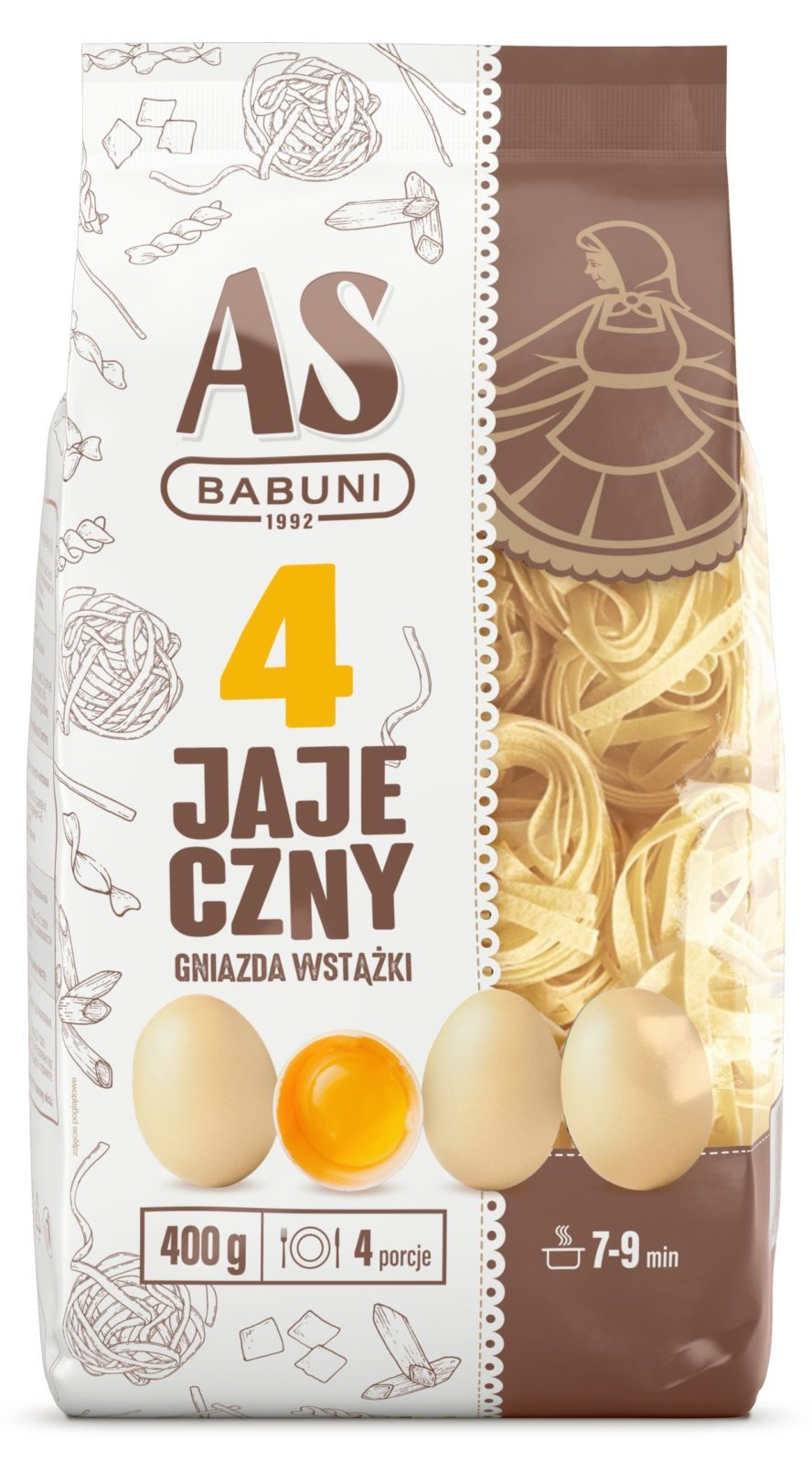 Picture of AS BABUNI MAKARON 400G 4JAJECZNY GNIAZDA WSTAZKA