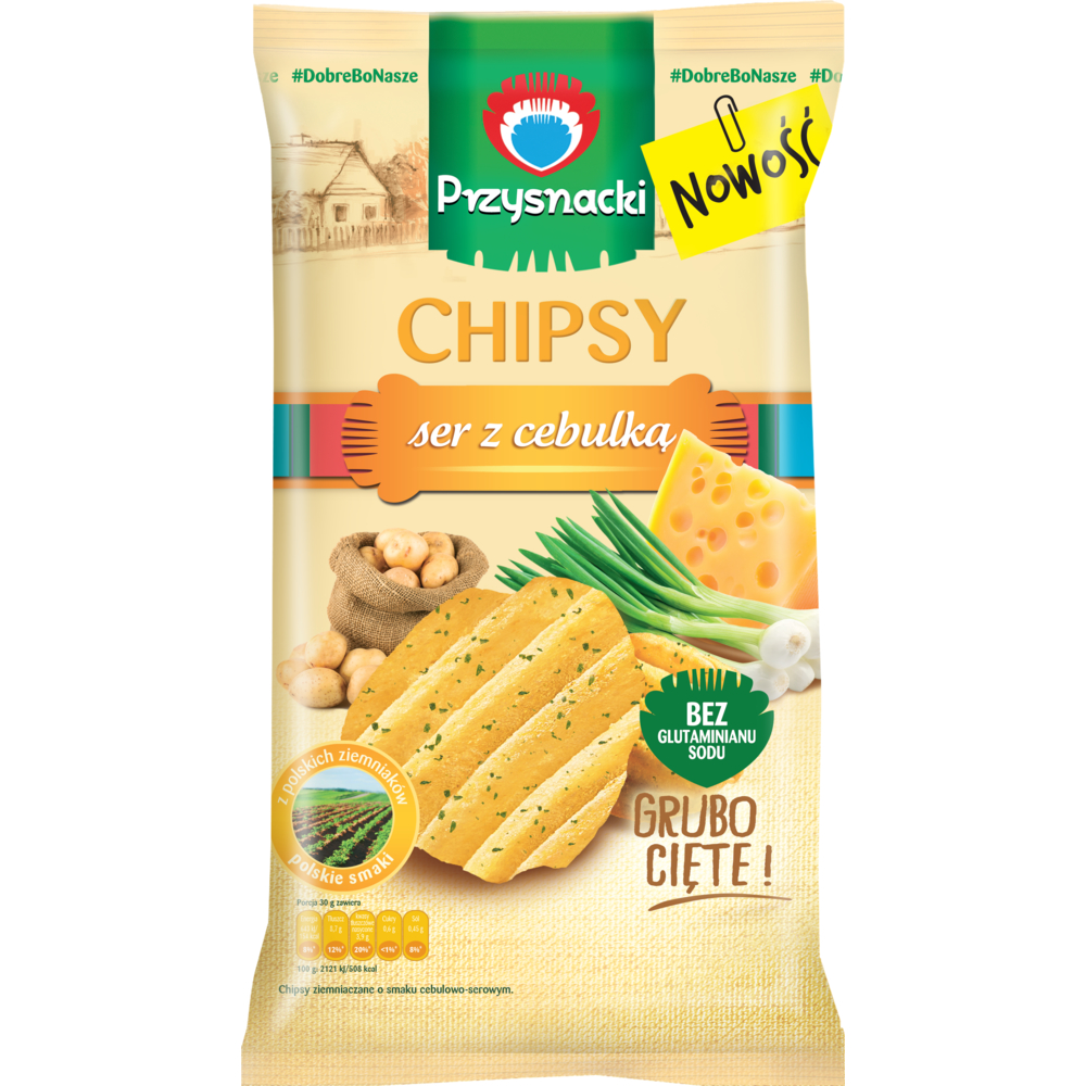 Picture of CHIPSY PRZYSNACKI GRUBO CIETE SER Z CEBULKA 135G