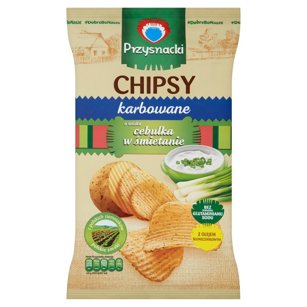 Picture of CHIPSY PRZYSNACKI KARBOWANE CEBULA W SMIETANIE 135G