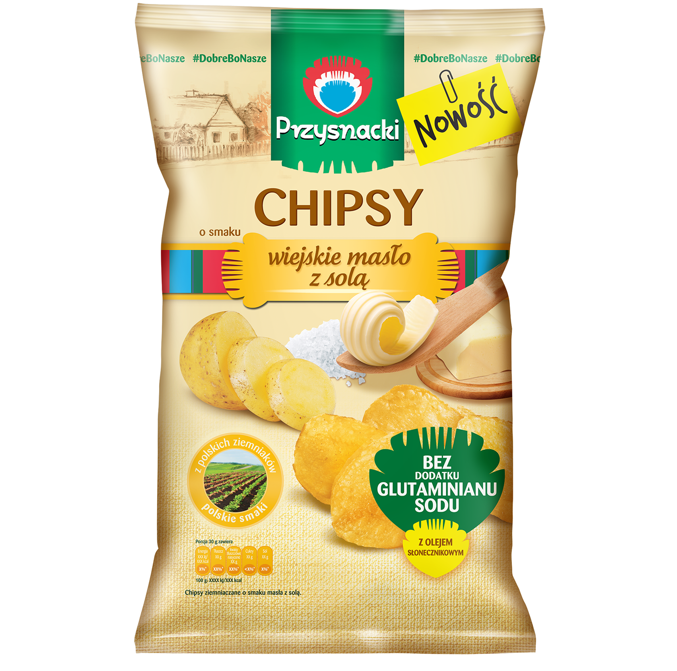 Picture of CHIPSY PRZYSNACKI WIEJSKIE MASLO Z SOLA 135G