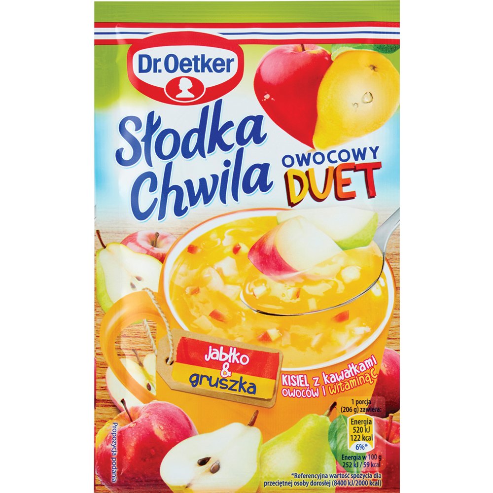 Picture of DR.OETKER SLODKA CHWILA KISIEL JABLKOWO-GRUSZKOWY Z KAWALKAMI OWOCOW 31.5G