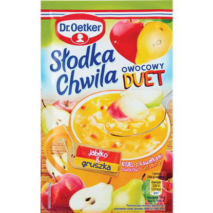 Picture of DR.OETKER SLODKA CHWILA KISIEL JABLKOWO-GRUSZKOWY Z KAWALKAMI OWOCOW 31.5G