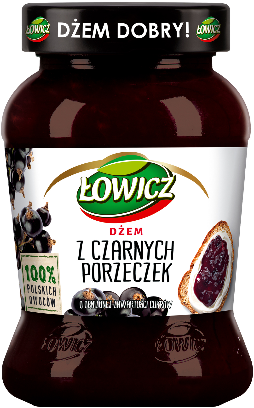 Picture of DZEM CZARNA PORZECZKA NISKOSLODZONY 450G LOWICZ