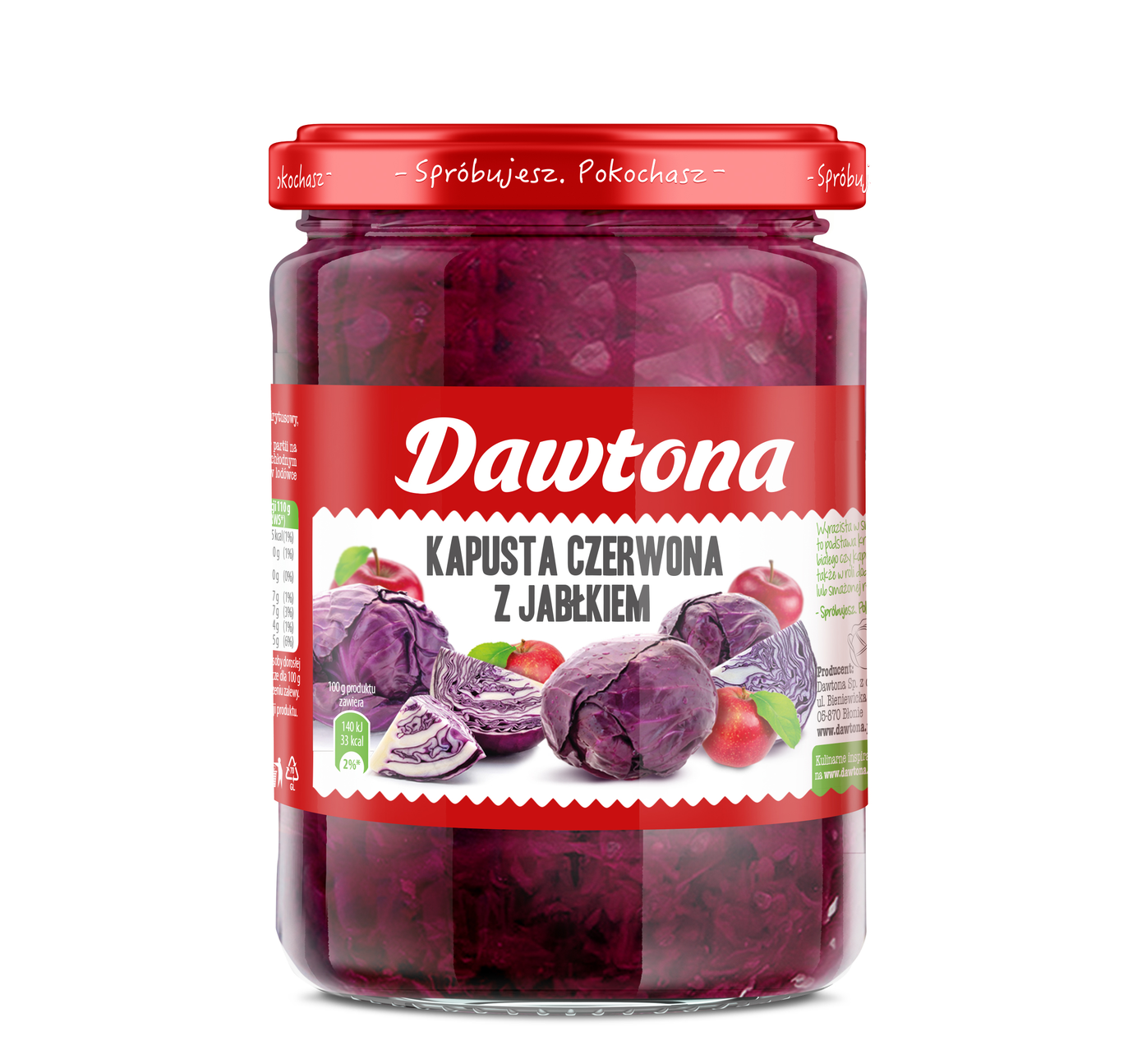 Picture of KAPUSTA CZERWONA Z JABLKIEM 500G DAWTONA