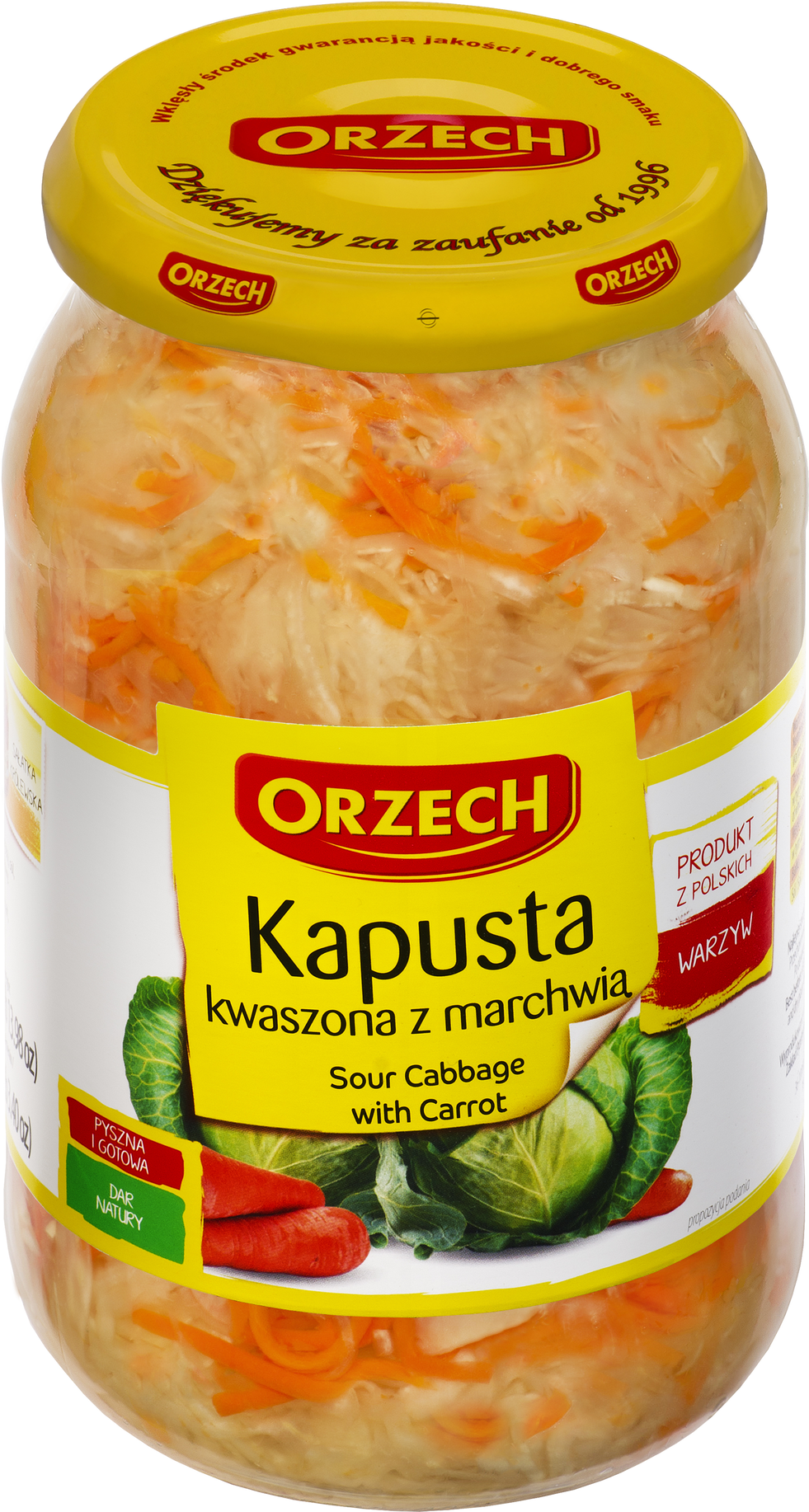 Picture of KAPUSTA KWASZONA Z MARCHEWKA 850G ORZECH