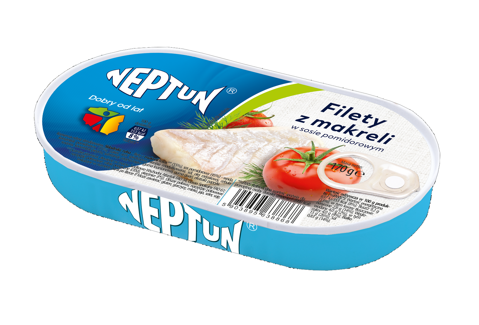 Picture of FILETY Z MAKRELI W SOSIE POMIDOROWYM 170G NEPTUN