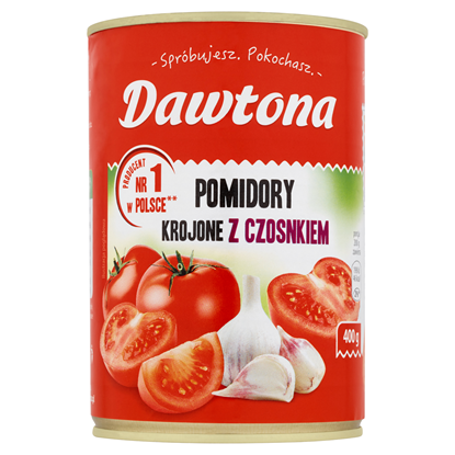 Picture of POMIDORY BEZ SKORKI KROJONE Z CZOSNKIEM 400G DAWTONA