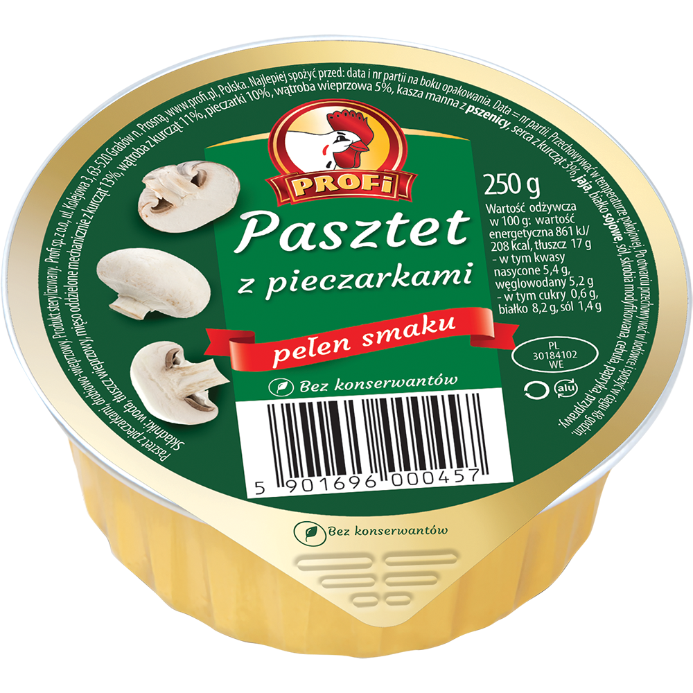 Picture of PASZTET DROBIOWY Z PIECZARKAMI 250G PROFI