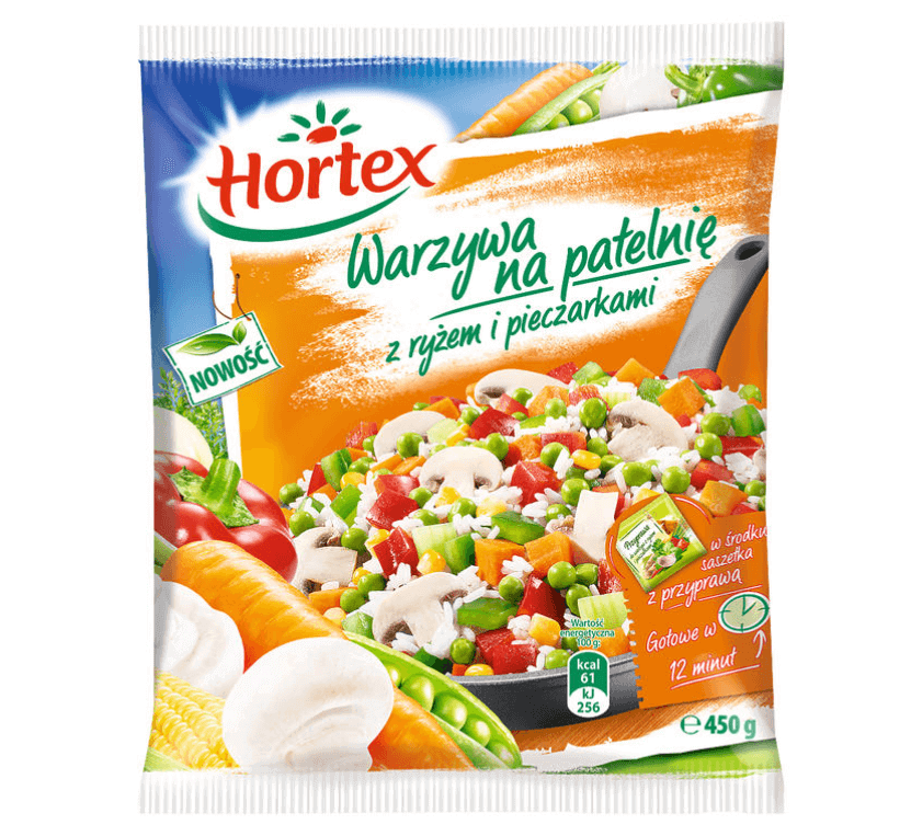 Picture of WARZYWA NA PATELNIE Z RYZEM I PIECZARKAMI HORTEX  450G