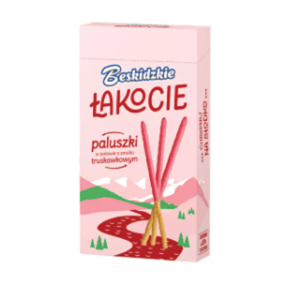 Picture of PALUSZKI BESKIDZKIE LAKOCIE W POLEWIE TRUSKAWKOWEJ 50G AKSAM